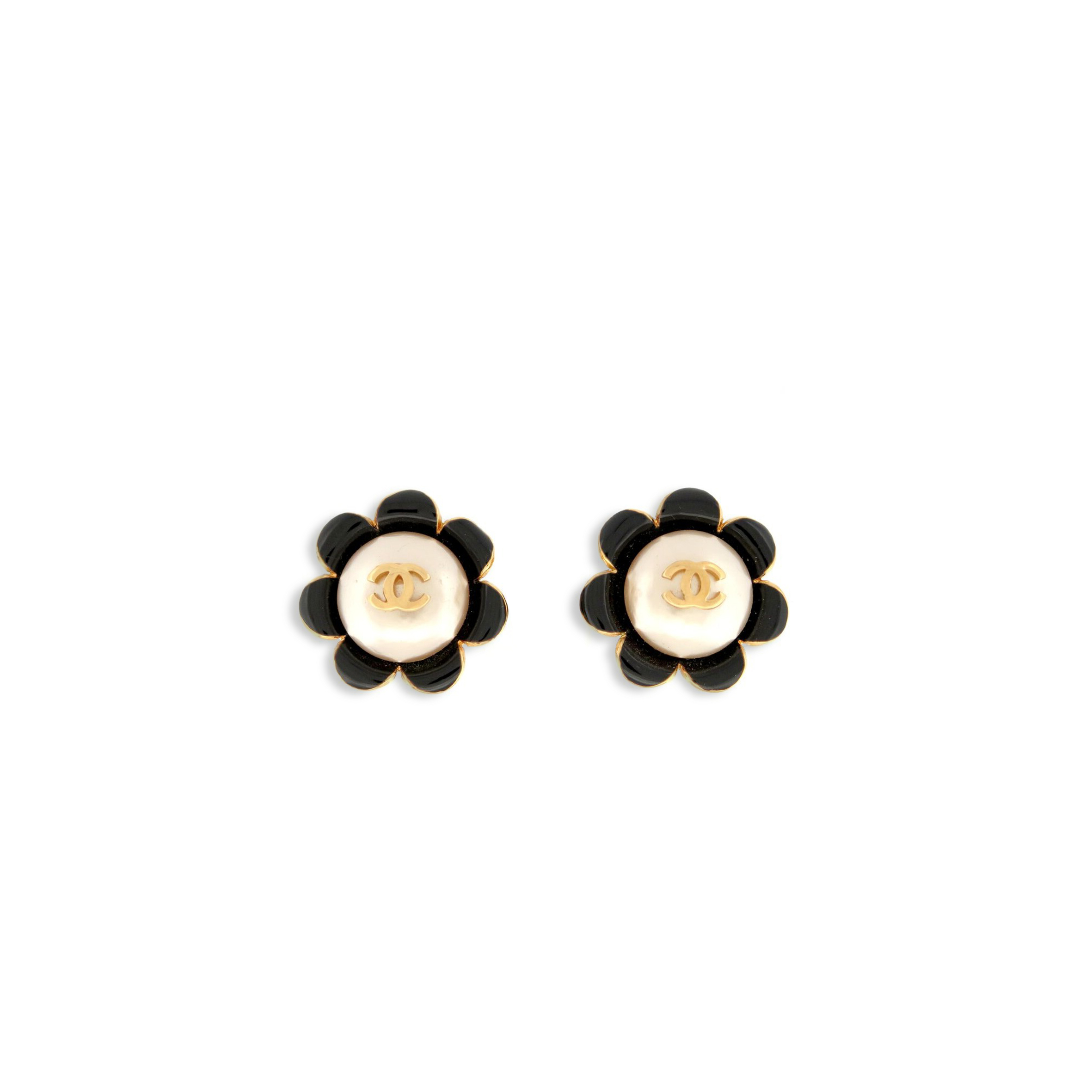 CHANEL CAMELLIA PEARL EARRINGS